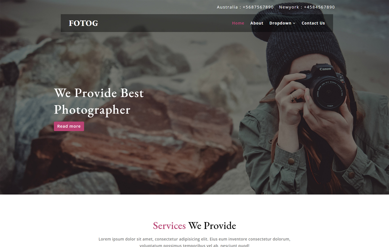 Fotog a Photography Category Bootstrap Responsive Web Template