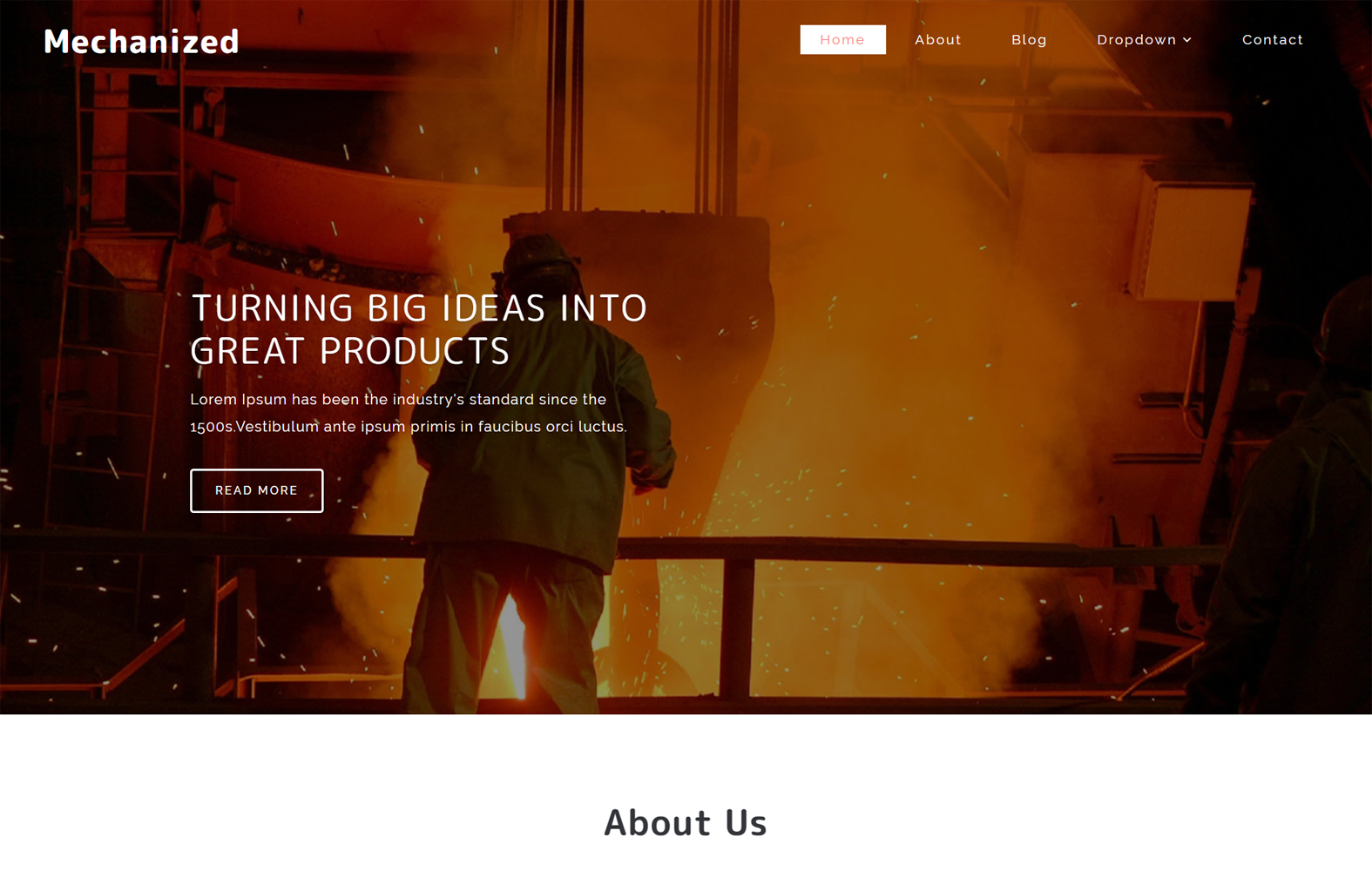 Mechanized an Industrial Category Bootstrap Responsive Web Template